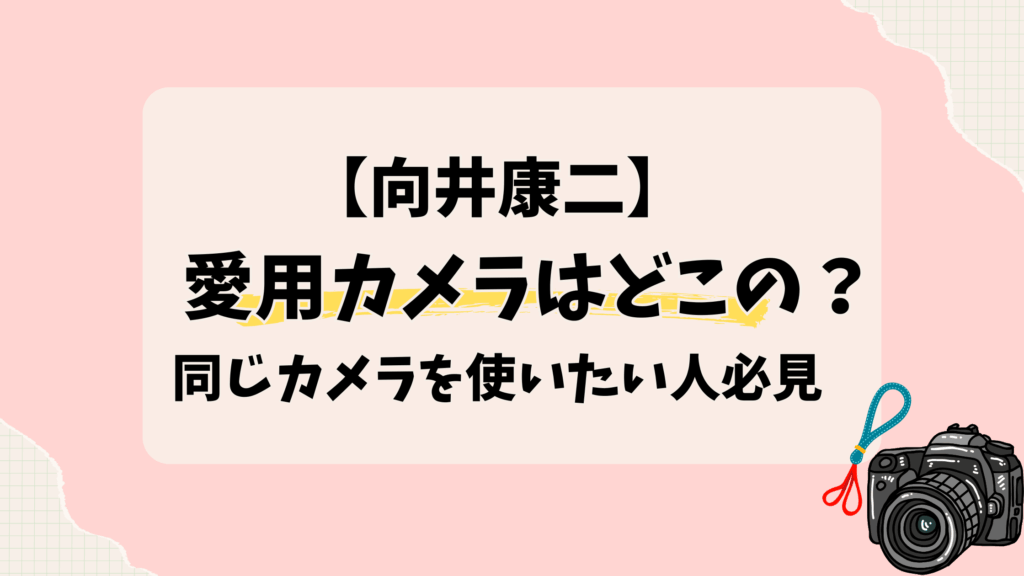 向井康二の愛用カメラはどこの？同じカメラを使いたい人へおすすめ情報