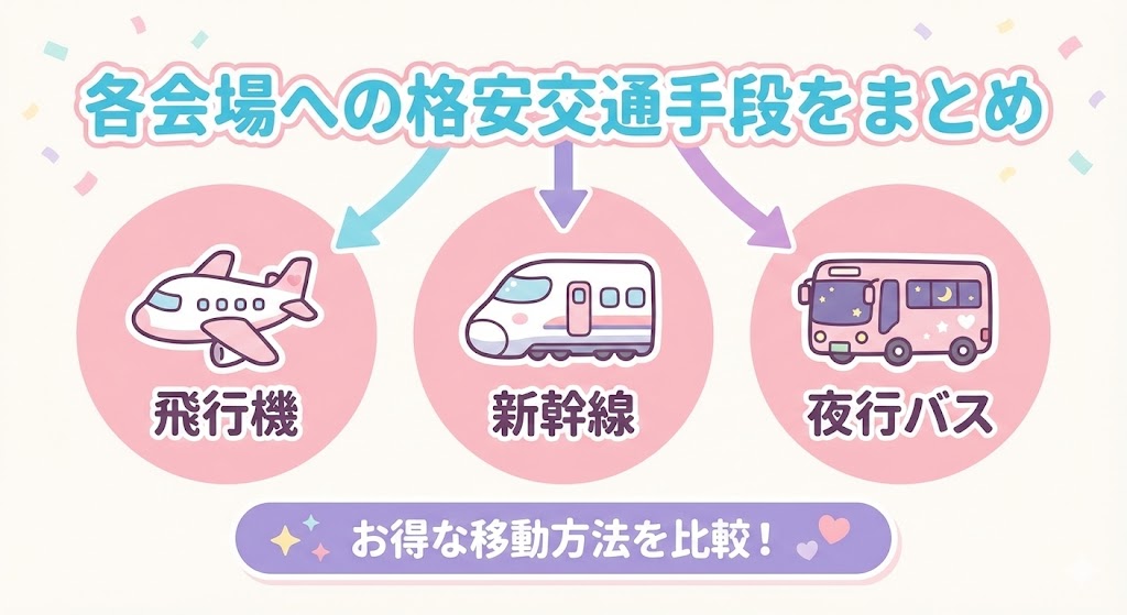 MILESixTONES各会場への交通手段まとめ