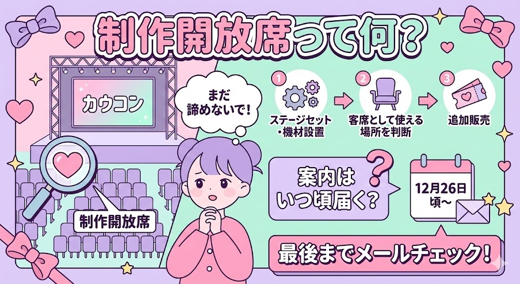 2025-2026カウコンチケット制作開放席はある?