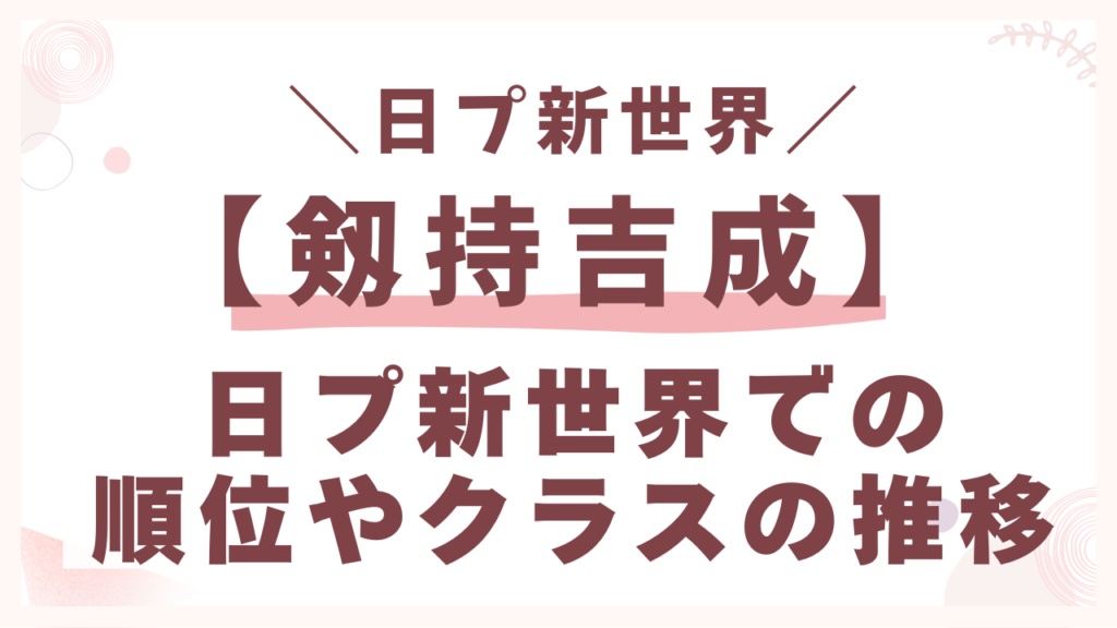 日プ新世界での順位やクラスの推移